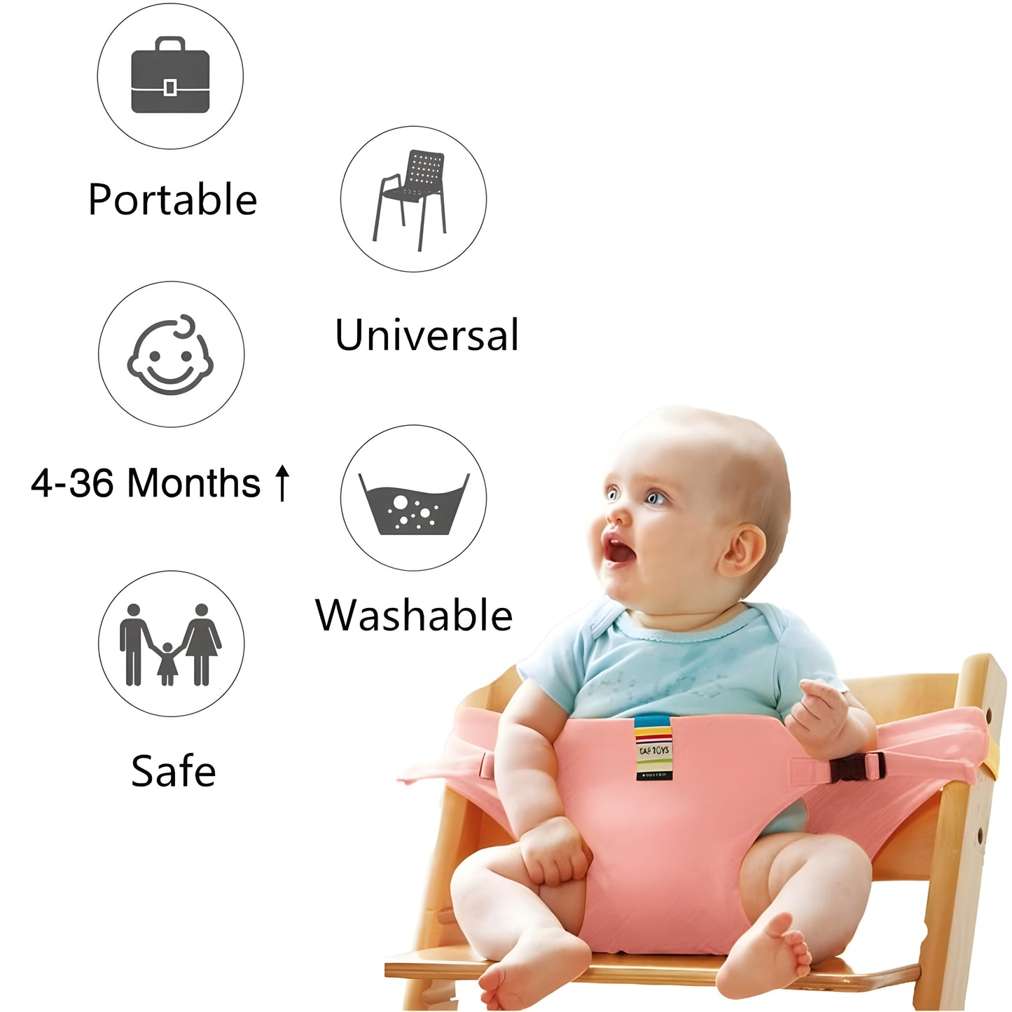 Baby Feeding Safety Seat with Strap