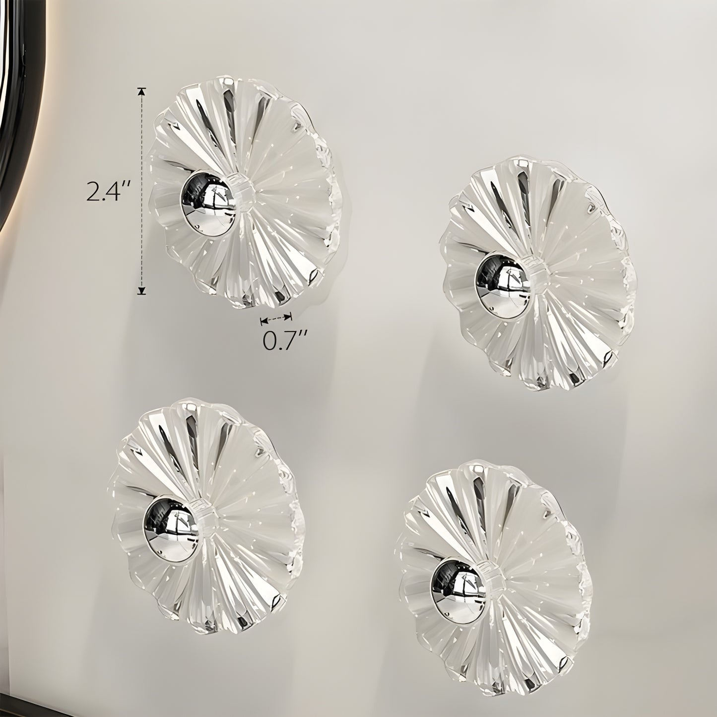 Petal Shaped Adhesive Wall Hooks (5Pcs)