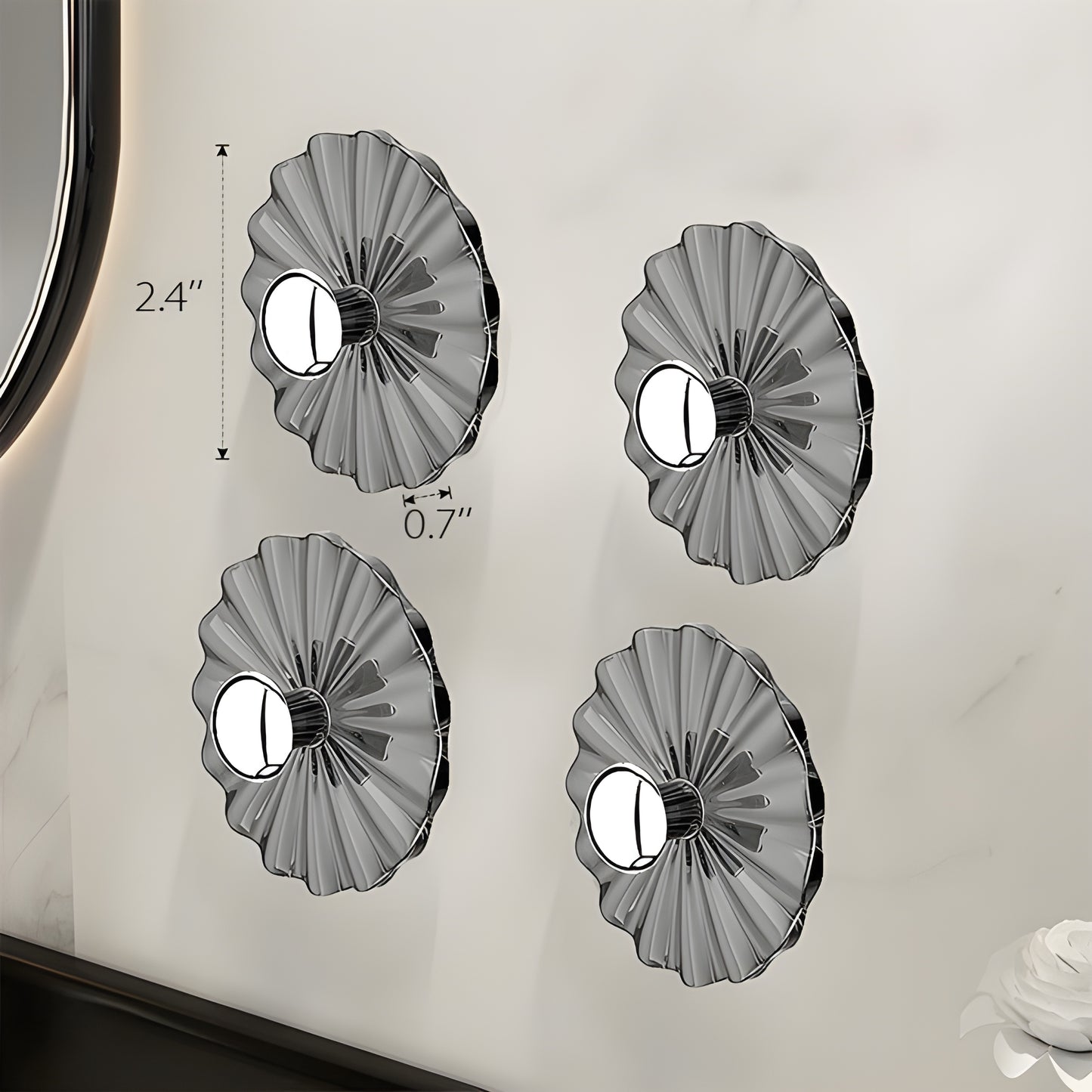 Petal Shaped Adhesive Wall Hooks (5Pcs)